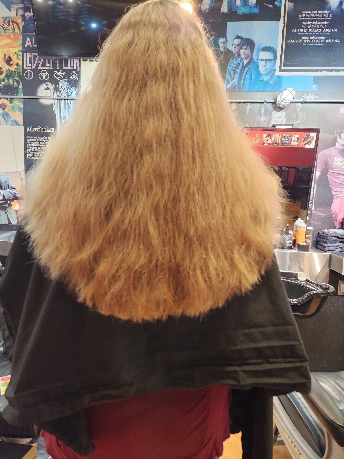 Textured brown bob haircut at Happy Barber